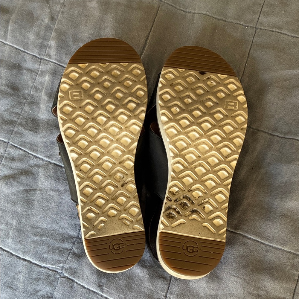 Ugg Black & Tan Women's Sandals, Size 8 - Picture 2 of 6